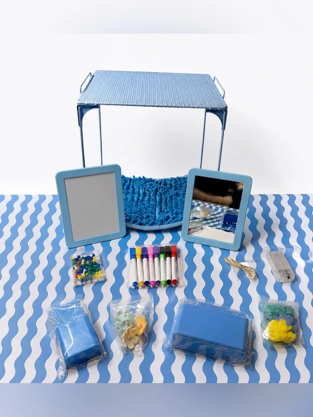 30-Piece Magnetic Locker Accessories Kit – Blue & – Brand New